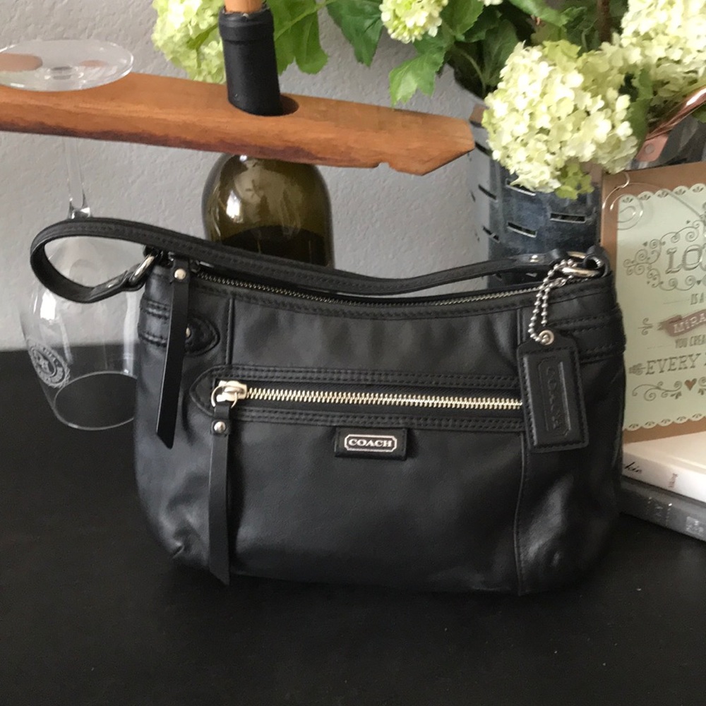 Coach black leather purse